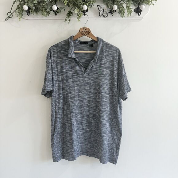Mens Theory Heathered Grey Polo Shirt XL - Picture 1 of 4